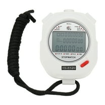 Sport Stopwatch Timer 120 Lap Memory 0.01 Second Timing Stop Watch Alarm Clock for Coach White