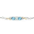 thumbnail image 2 of 925 Sterling Silver and 10K Yellow Gold Sky Blue Aquamarine Swiss Blue Topaz and White Lab Grown Diamond Tennis Bracelet for Women (1.82 Cttw, Gemstone March Birthstone, Fully Adjustable up to 9 inch), 2 of 4