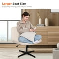 thumbnail image 2 of NEO CHAIR Criss Cross Chair No Wheels Armless&nbsp;Comfy Desk Chair Wide Vanity Makeup&nbsp;Cross Legged Office Adjustable Computer Task for Home Office Fabric (Beige), 2 of 8