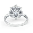 thumbnail image 3 of Blue Apple Jewelry Co. Oval Halo Ballerina Women Engagement Ring Cubic Zirconia 925 Sterling Silver, 3 of 5