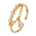 thumbnail image 1 of Anillos para mujer, regalos para mujer, moda para damas, colgante de gota de diamante, apertura flexible, anillo para mujer, 1 of 3