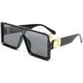 thumbnail image 1 of FEISEDY One Piece Square Sunglasses Women Men Metal Buckle Design B2540, 1 of 6