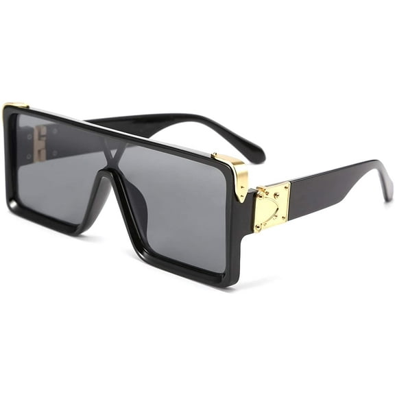 FEISEDY One Piece Square Sunglasses Women Men Metal Buckle Design B2540