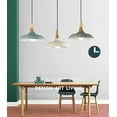 thumbnail image 6 of FSLiving 3-Lights Dimmable Track Mount Pendant Light Macaron Metal Lamp Shade Wood Handle Instant on Halo Track Pendant Lamp Fixtures 3.2 ft Cord for Restaurant Cafe Shop, 6 of 7