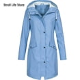 thumbnail image 3 of Pre-Owned Women Rain Coat Windcoat Bike Woman Coats Corta Vento Feminina Gift Long Women Raincoat Waterproof Rain Jacket Windbreaker, 3 of 6