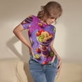 thumbnail image 3 of Salouo Fruit Parfait Colorful for Women's Short Sleeve Bodysuit,Sexy Bodysuits One Piece Round Neck Bodysuit Shapewear Tummy Control-X-Large, 3 of 7
