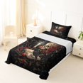 thumbnail image 5 of Homewish Halloween Sugar Skull Twin Sheets,Red Rose Bedding,Gothic Aesthetic Bed Set,3 Pieces,1 Fitted Sheet and 1 Pillowcase, 5 of 6