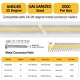 thumbnail image 2 of Clavos metálicos para conectores, galvanizados a 35 grados, 2000 unidades, 2 of 6