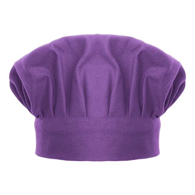 TOPTIE Chef Hat for Kid & Adult, Cotton Elastic Adjustable Kitchen Cooking Baking Hat-Purple-M
