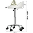 thumbnail image 2 of GETHFS Adjustable Height Hydraulic Rolling Swivel Salon Stool Chair with Backrest, Faux Leather Tattoo, Facial, Massage & Spa Medical Chair, 360° Swivel with Wheels (White), 2 of 7