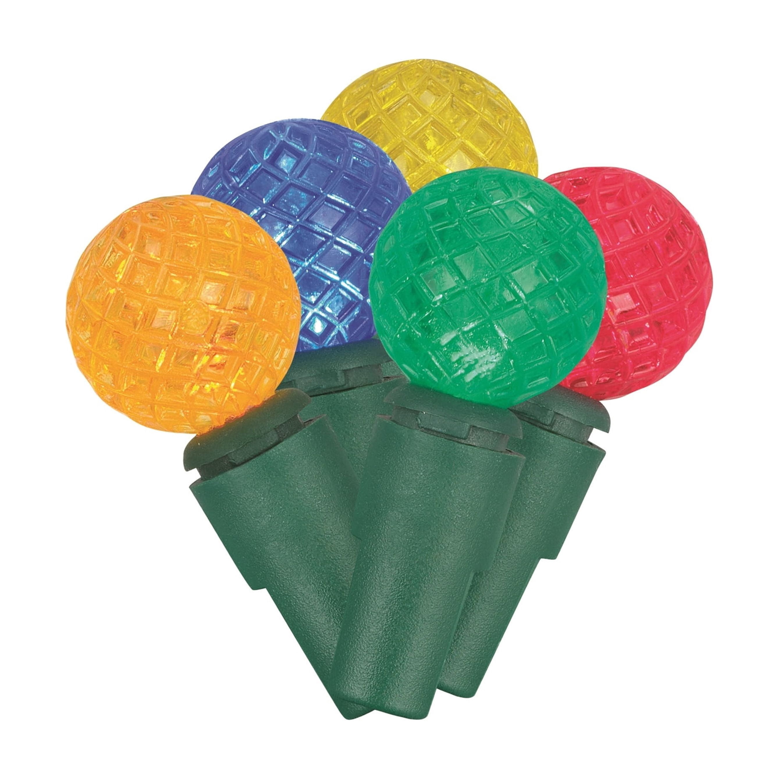 Indoor/Outdoor 70-Count LED G15 Globe Christmas String Lights, Multicolor, Green Wire, 15.8', by Holiday Time