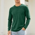 thumbnail image 4 of Yongwang Men Long Sleeve Lounge Shirt Crew Neck Shirt Casual Soft Basic Athletic Fit Tees for Home Gym, 4 of 9