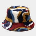 thumbnail image 2 of Gorro de lavabo con estampado Digital colorido de otoño e invierno para mujer, gorro de pescador de felpa, gorro cálido Fridja  nalpqowj1149, 2 of 3