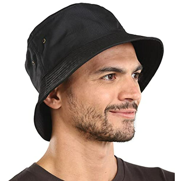 Black Bucket Hat for Women & Men - Large UV Protection Sun Hat UPF 50 for  Fishing, Safari, Beach, Boating & Golf (Black S/M) - Walmart.com