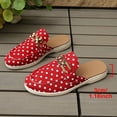 thumbnail image 4 of Samdudou Mules for Women Polka Dot Slip On Backless Loafers Closed Toe Flat Shoes with Metal Chain Buckle Decor for Casual Dress, 4 of 9