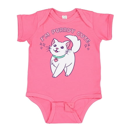 

Inktastic I m Purrdy Cute White Kitty Cat Gift Baby Boy or Baby Girl Bodysuit