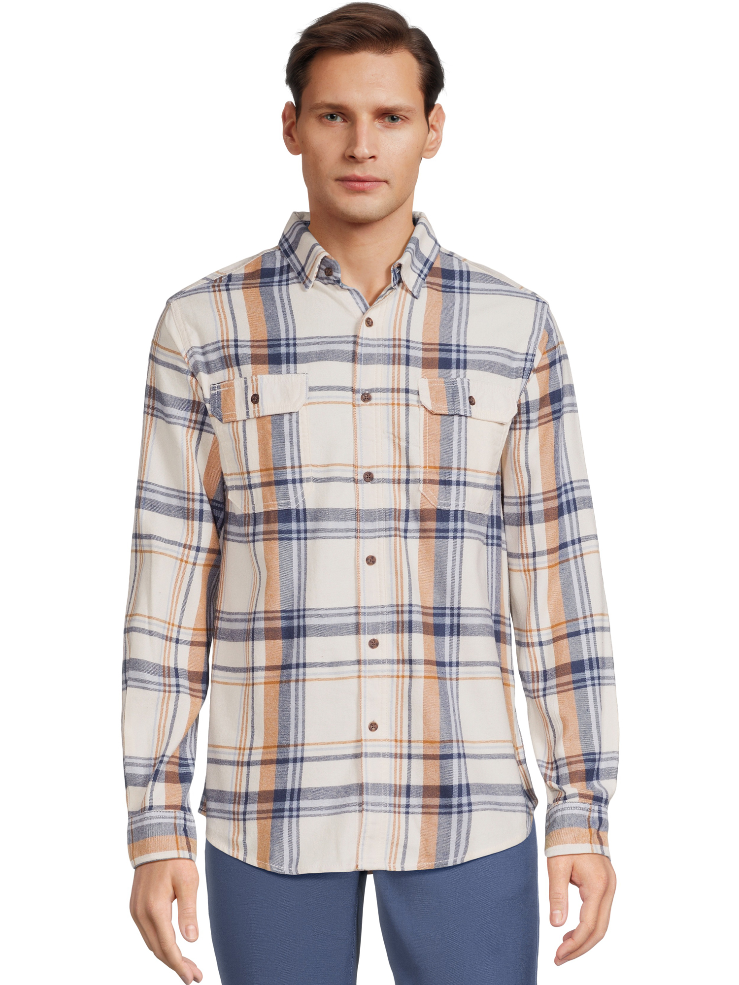 George Men's Long Sleeve Flannel Shirts, 2-Pack, Sizes S-2XL - image 2 of 5
