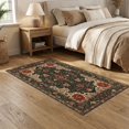 thumbnail image 2 of ODIKA 5'x7' Ultra-Soft Area Rug, Boho Faded Vintage Scrollwork Tone Retro Dining Under Table Cottagecore None Washable, Bare feet friendly, Silk-Touch for Bedroom Home office, 2 of 7
