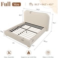 thumbnail image 2 of Amerlife Full Size Cloud Bed Frame, 7.1" Thick Curved Headboard, Modern Upholstered Platform Bed, Easy Assembly, Chenille Cream, 2 of 9