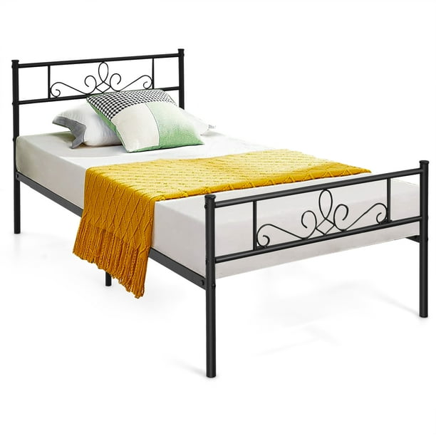 ベッドフレーム bed frame with mattress Costway Twin Metal Platform Bed Frame with Headboard and Footboard