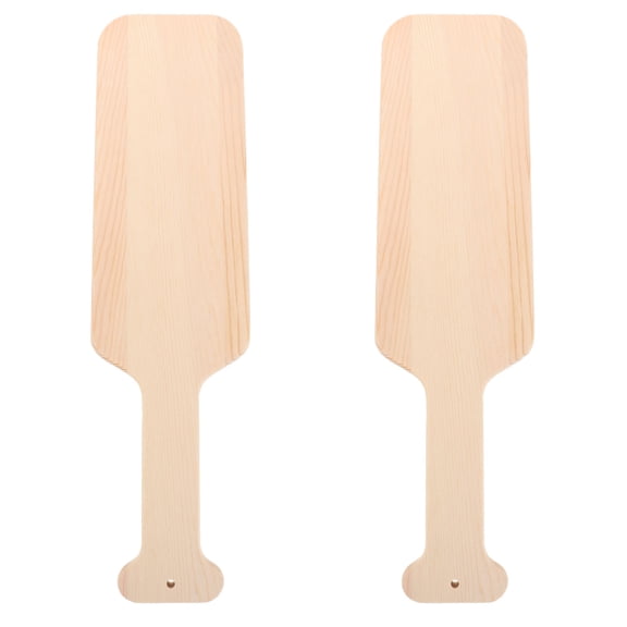 LOLIPPYY 2Pcs Sturdy Beige Wooden Paddles for Custom Fraternity Decoration and Student Club Crafts