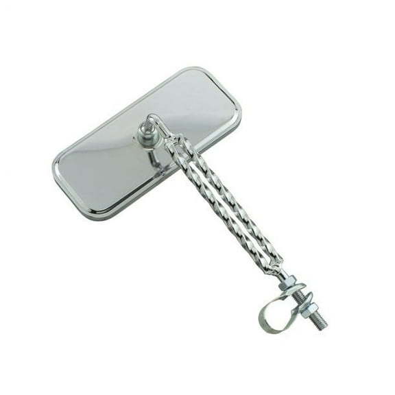 Lowrider Classic Rectangle Double Twisted Bike Mirror Chrome, No Reflectors