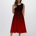 thumbnail image 2 of Women's Summer Tank Midi Dress with Pockets Gradient Flowy Dresses Sleeveless Skirts Comfy Outfit, 2 of 6