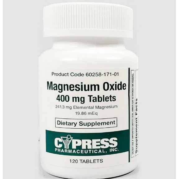 Cypress Magnesium Oxide 400mg Dietary Supplementn, 120 ct