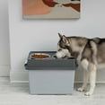 thumbnail image 4 of IRIS Elevated Dog Bowls, Airtight Pet Food Storage 47lbs, Dark Gray, 4 of 8