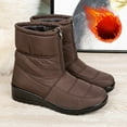 thumbnail image 2 of NOKIO Female Lightweight Snow Boots Women'S Thermal Snow Booties Womens Snow Boots Plush Lined Winter Boot Front Zip Warm Shoes Walking Booties Non Slip Female Indoor Outdoor Snow Boots, 2 of 9