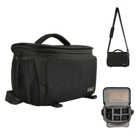 CWATCUN Water-resistant Camera Bag, Travel Shoulder Bag for Mirrorless Camera, Removable Dividers, and Shoulder Strap