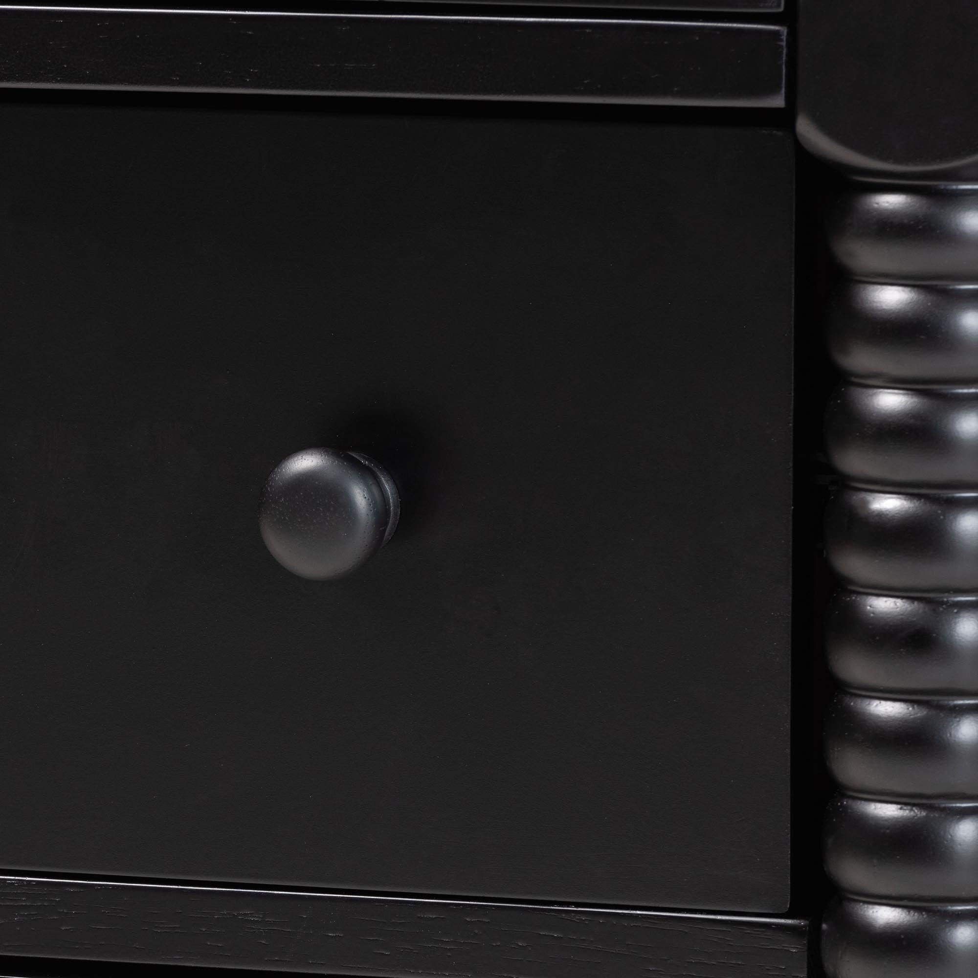 Baxton Studio Braith Farmhouse Dresser, 7-Drawer, Black