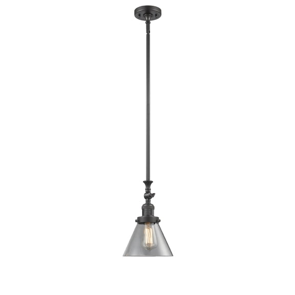 Innovations 206-OB-G42-LED Transitional One Light Mini Pendant from Franklin Restoration collection in Bronze / Dark finish,