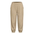 thumbnail image 5 of BUIGTTKLOP Corduroy Capri Pants for Women High Waisted Pull on Active Jogger Capris Baggy Cropped Jogger Pants with Pockets, 5 of 8