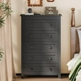 thumbnail image 7 of FANRAL 5 Drawers Tall Dresser for Bedroom,Wood Tall Dresser Modern Chest of Drawers,Closet Clothes Organizer Storage Cabinet,Black Dresser, 7 of 7