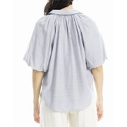 Max Studio womens Bubble Sleeve Button Front Shirt, s, White