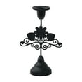 thumbnail image 2 of Vintage Iron Candlestick Holder - Black and Gray Floral Table Decoration for Romantic Dinner or Wedding Décor, 2 of 6