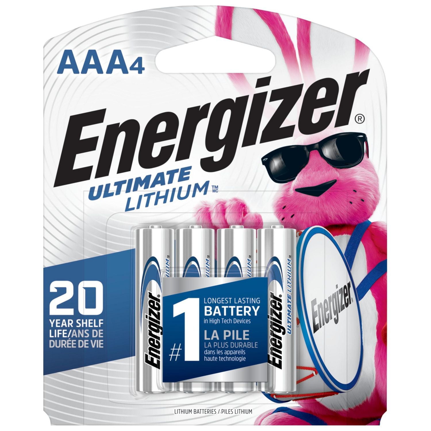 Piles AAA Energizer Ultimate Lithium (emballage de 4), emballage de 4 Piles (emballage de 4) emballa