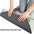 thumbnail image 3 of LightGreen Cartoon Dinosaurs Leaves Triangles Pattern Hot Yoga Mat Towel Non Slip for Hot Yoga - Quick-Drying Yoga Mat Cover with 4 Corner Pockets with Travel Bag - Hot Yoga Towel Non Slip 74"x26", 3 of 6
