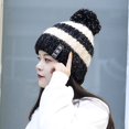 thumbnail image 4 of Gorro de punto de invierno para mujer, gorro cálido con forro polar a la moda, gorro de lana para ciclismo a prueba de frío para invierno para mujer, 4 of 4