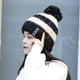 thumbnail image 4 of Gorro de punto de invierno para mujer, gorro cálido con forro polar a la moda, gorro de lana para ciclismo a prueba de frío para invierno para mujer, 4 of 4