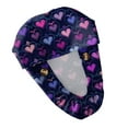 thumbnail image 5 of Fgvctg Scrub Hats Love Heart Print For Women Valentine's Day Long Hair Head Covering Tie Back Adjustable One Size Romantic Date Night Scrub Caps Dark Blue, 5 of 5