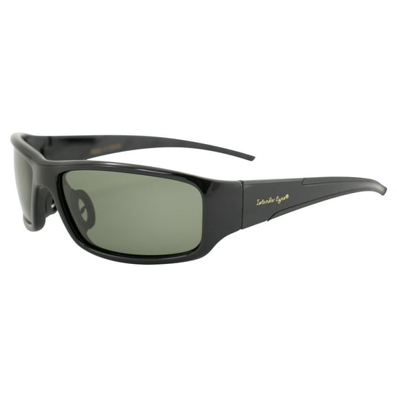 Islander Eyes Tenerife Polarized Sunglasses for Men or Women Wraparound Black Frame w/ Green Lens