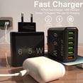 thumbnail image 4 of Phone Charger USB Wall Charger,6-Port Fast Charging Block with Smart Temperature Control,Universal Phone Charger Compatible with All Smartphones,Adapters (White), 4 of 6