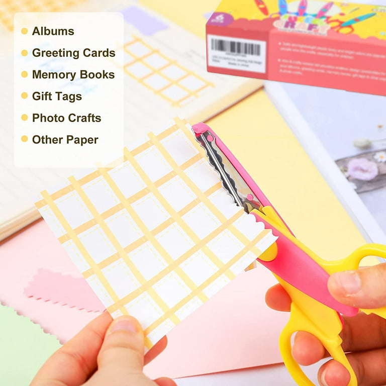 Honbay Pack of 6 Assorted Colors Kids Smart Paper Edger Scissors for  Teachers, Students, Crafts, Scrapbooking, DIY Photos, Album, Decorative
