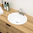 thumbnail image 5 of 20 Inch Depth 18 Inch Width White Ceramic Oval Undermount Sink for Restaurant and School Bathrooms Stain Resistant Overflow, 5 of 6