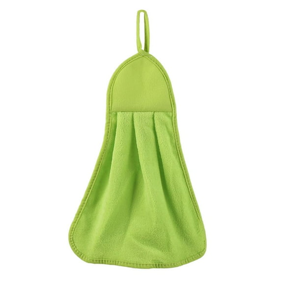 Injueey Toalla de baño de felpa para bebé, toalla de mano para guardería, toalla de baño colgante para cocina y baño, 1 ud. Suministros de limpieza para el hogar Verde