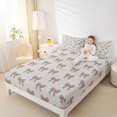 thumbnail image 2 of Manfei Brown Dreamy Bowtie Fitted Sheet Full,Kawaii Bowknot Bed Set,3-Piece,1 Fitted Sheet and 2 Pillowcases, 2 of 6
