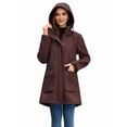 thumbnail image 5 of Women Waterproof Softshell Jackets Warm Fleece Lined Coats with Hood Long Rain Jacket Coffee Color XXXL, 5 of 8