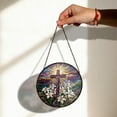 thumbnail image 2 of Easter Cross Stained Glass Suncatcher, Christian Window Decor, Resurrection Art, Religious Home Accent, Easter Lily Design, Faith Gift 1877248911, 2 of 4